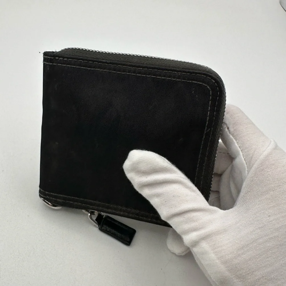Prada Black Nylon Compact Zip-Around Wallet - Picture 4 of 15